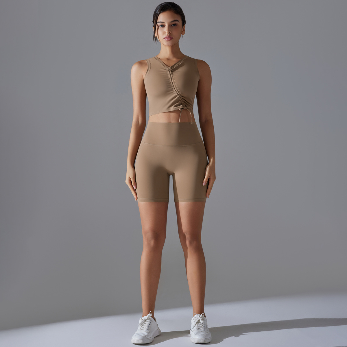 Drawstring Yoga Shorts Set — product detail