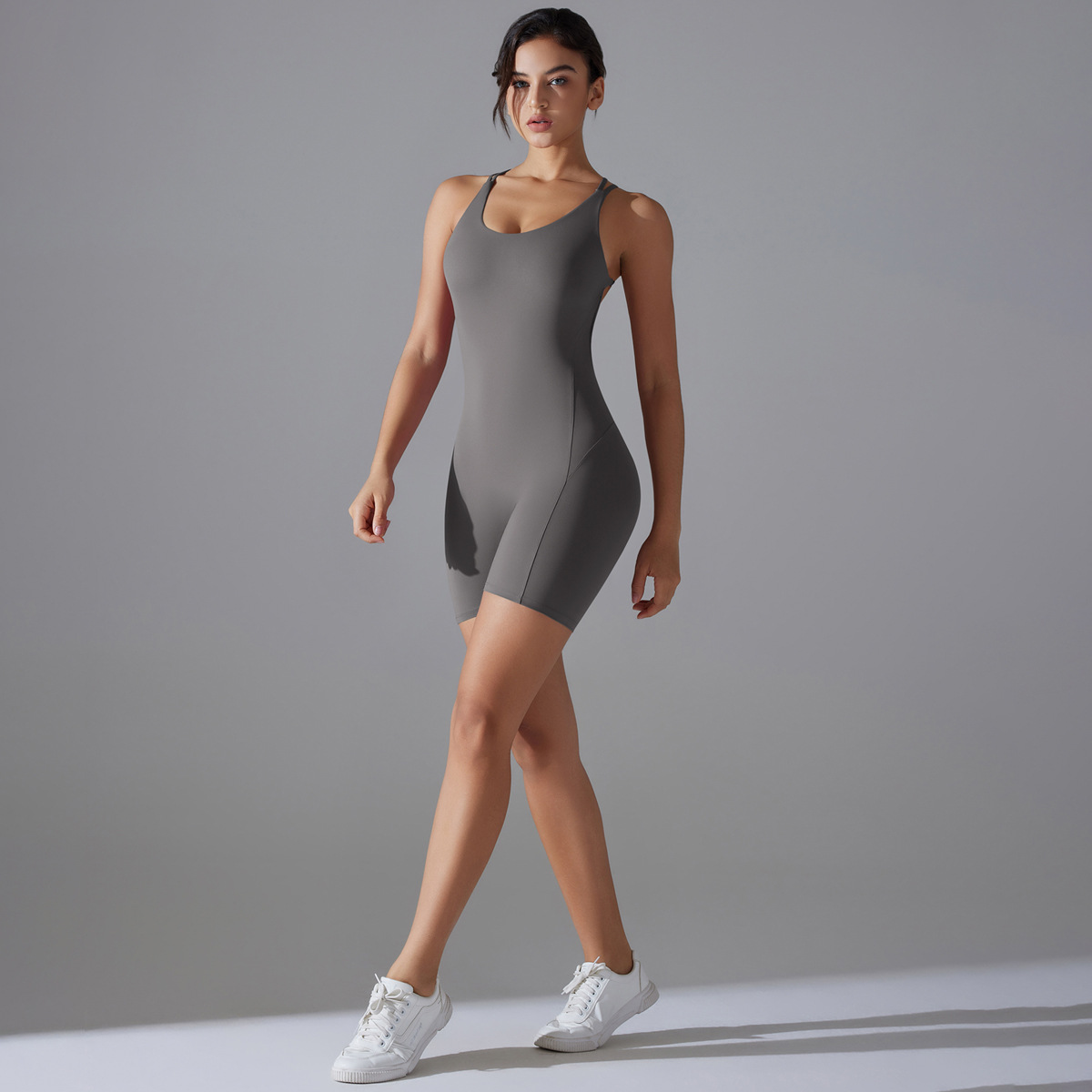 Cross-Back Short Yoga Jumpsuit — product detail