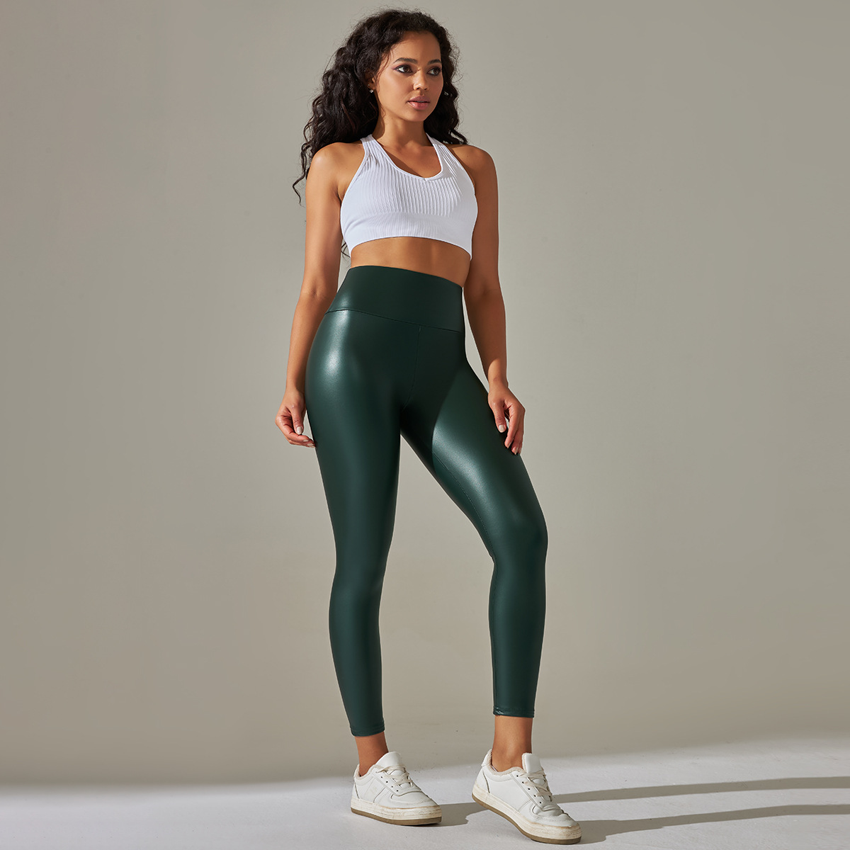 PU Finish High-Waist Leggings — product detail
