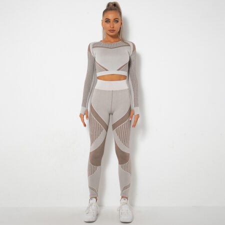 Long-Sleeve Cutout Yoga Set — product view