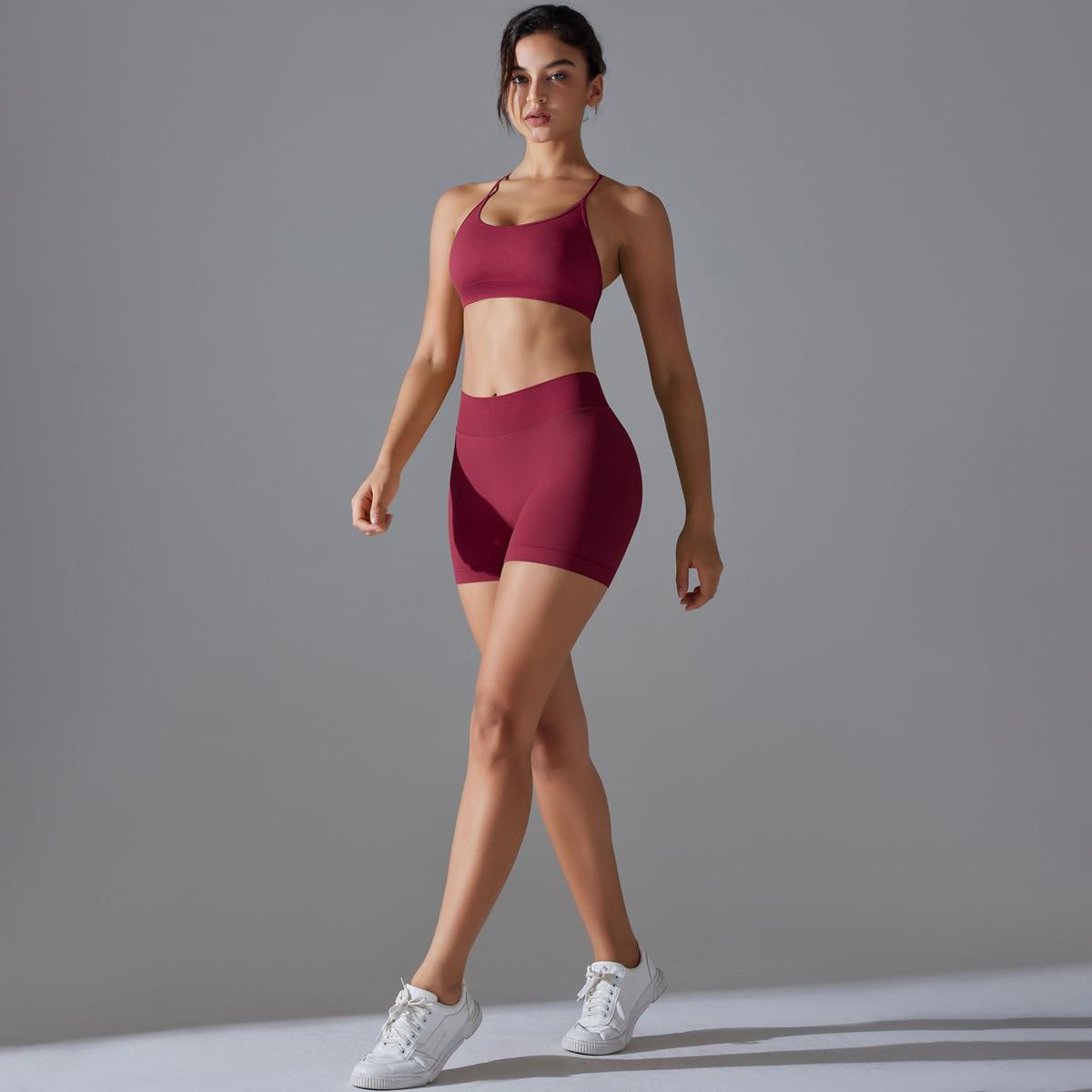 Cross-Back Shorts Yoga Set — product detail