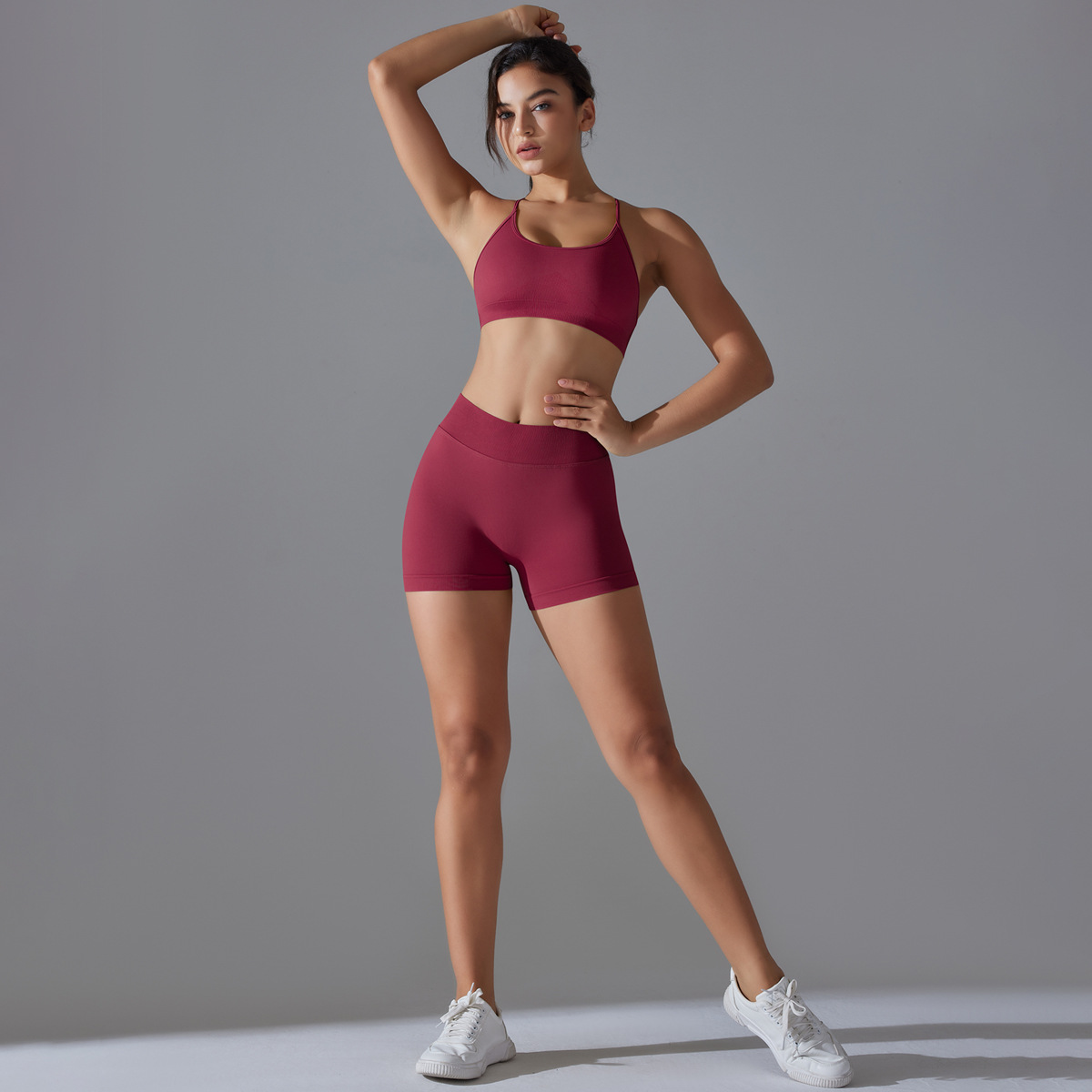 Cross-Back Shorts Yoga Set — product detail