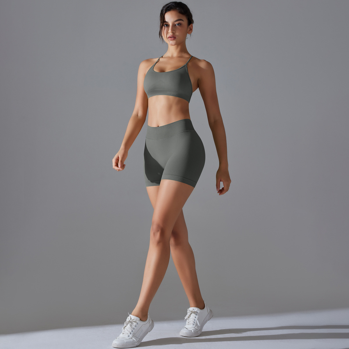 Cross-Back Shorts Yoga Set — product detail