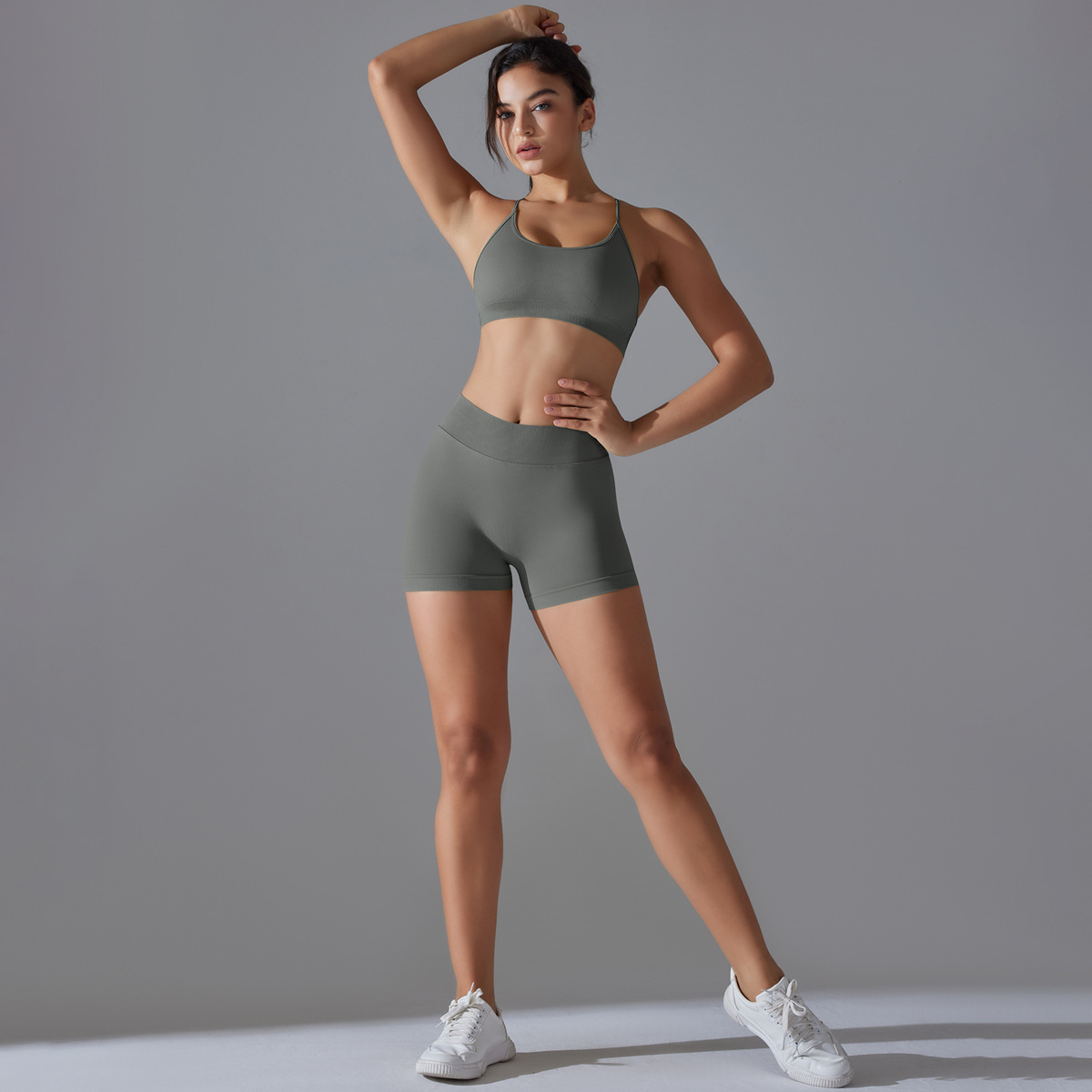 Cross-Back Shorts Yoga Set — product detail