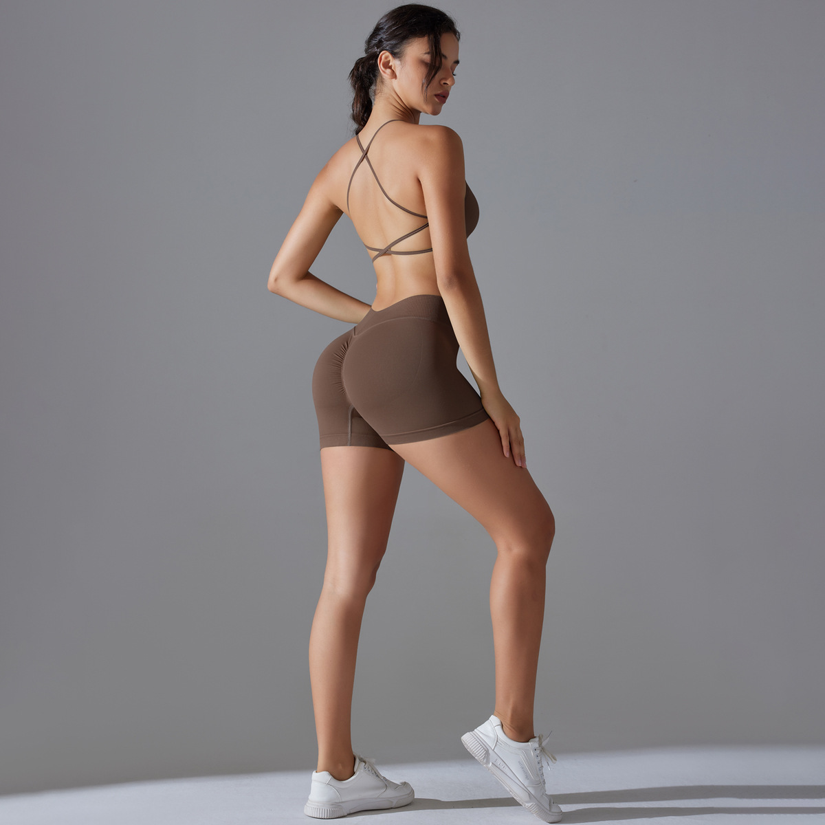 Cross-Back Shorts Yoga Set — product detail
