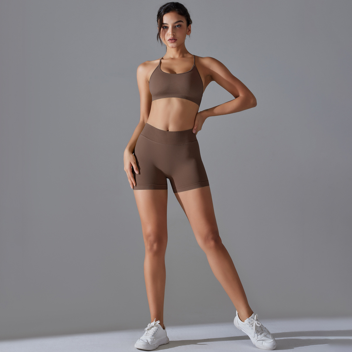 Cross-Back Shorts Yoga Set — product detail