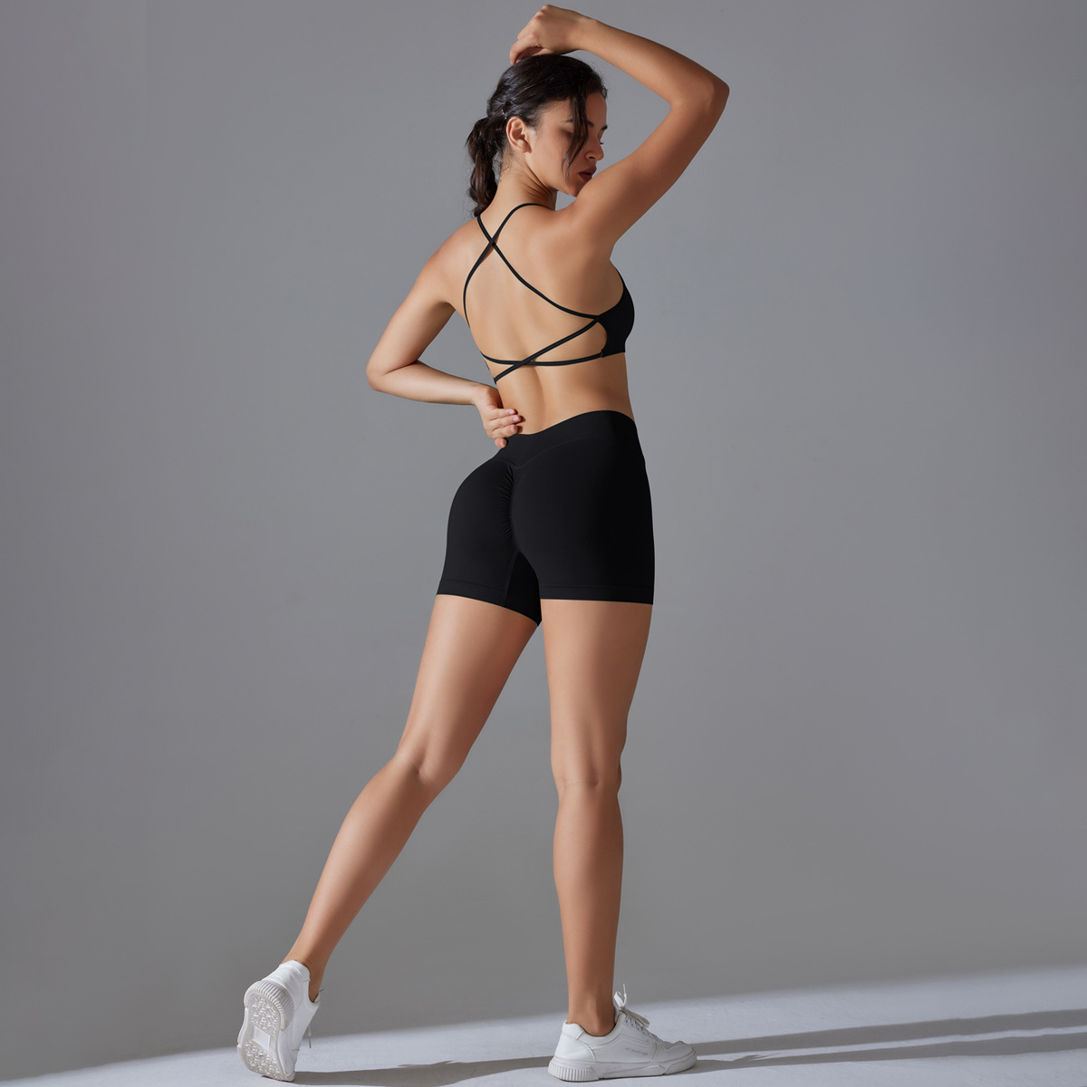 Cross-Back Shorts Yoga Set — product detail