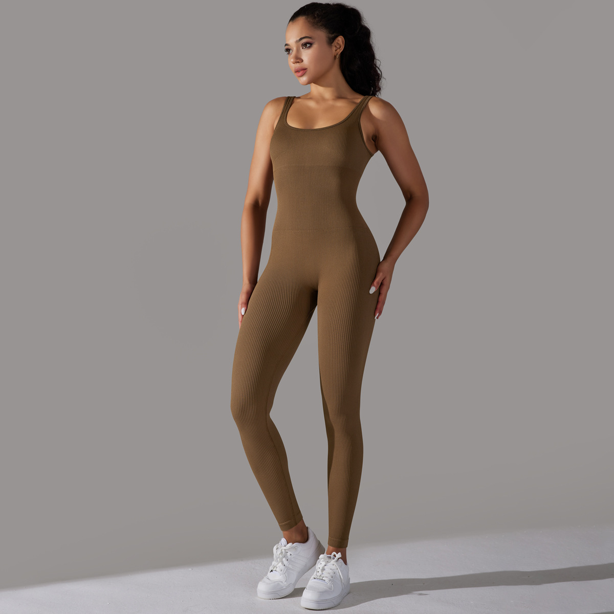Square-Neck Yoga Jumpsuit — product detail