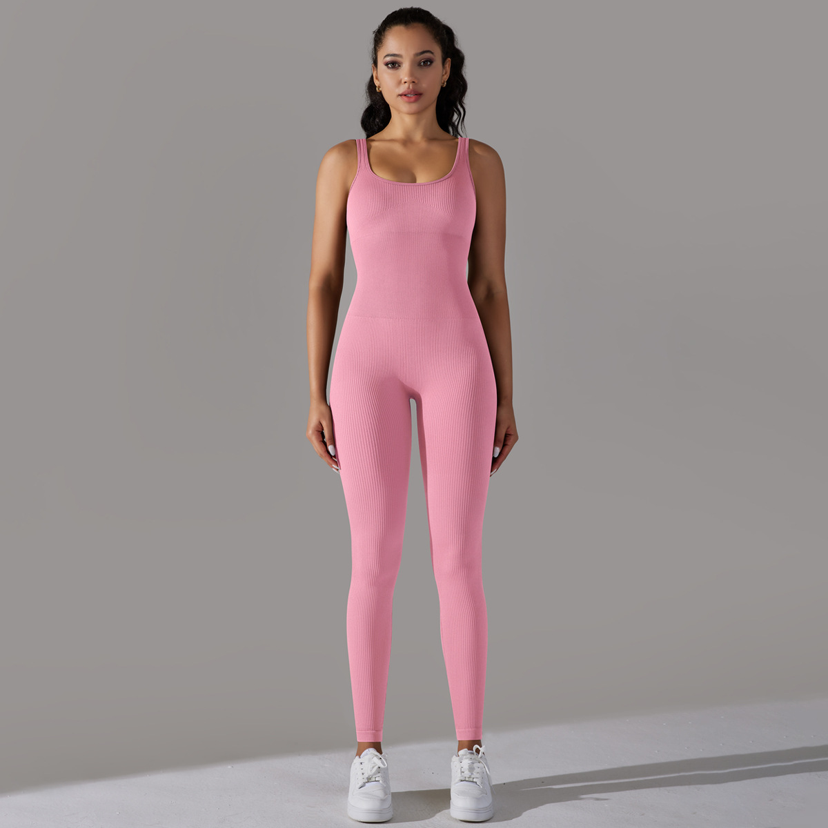 Square-Neck Yoga Jumpsuit — product view