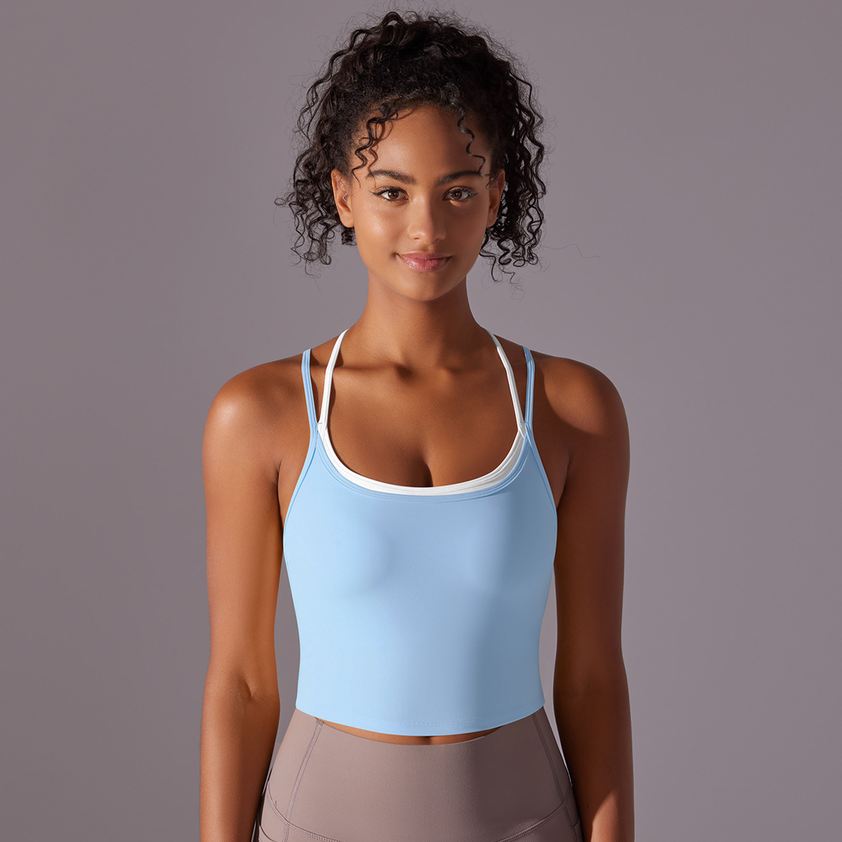 Crossover Back Yoga Top — product view