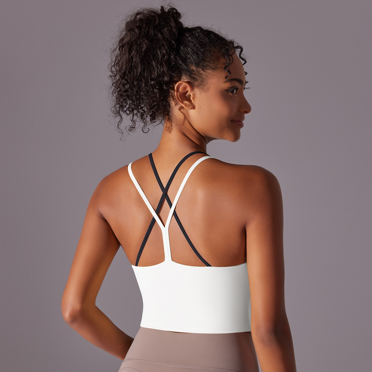 Crossover Back Yoga Top — product view