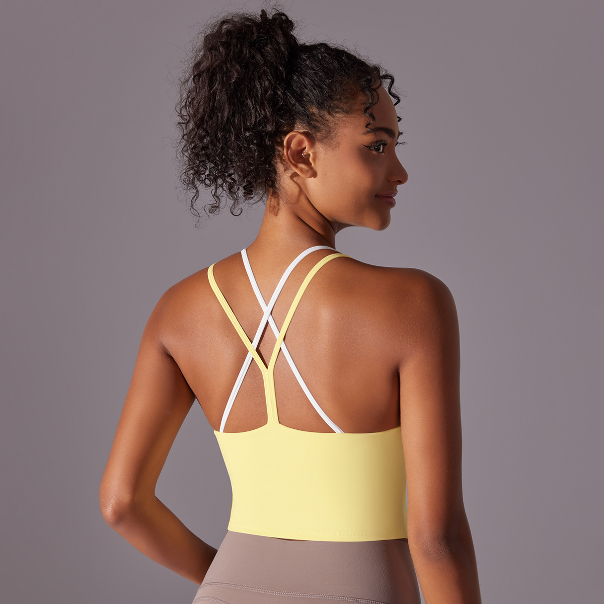 Crossover Back Yoga Top — product view