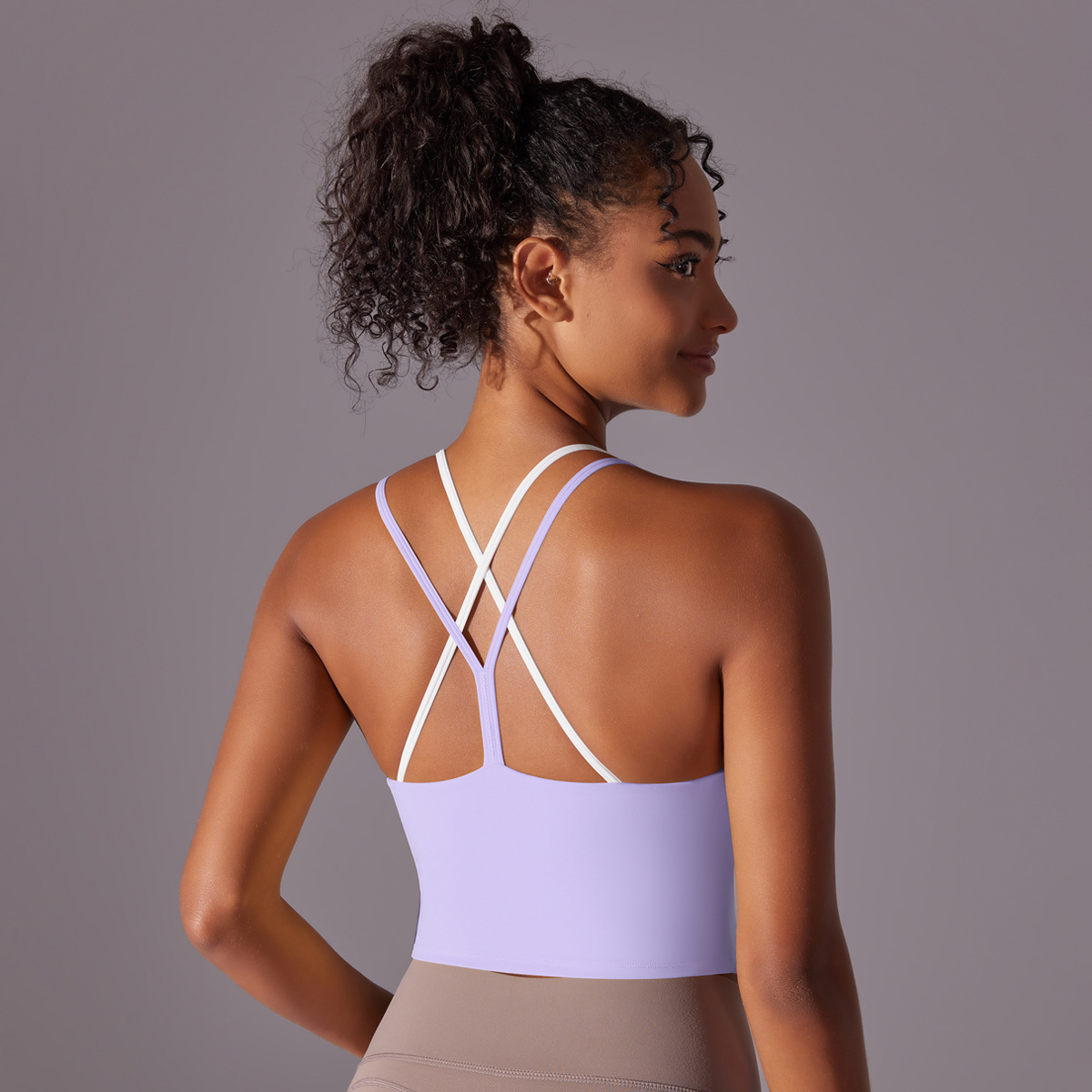 Crossover Back Yoga Top — product view