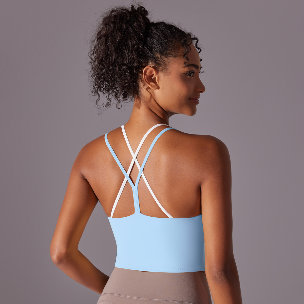 Crossover Back Yoga Top — product view