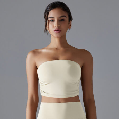 Ruched Bandeau Yoga Top — product view