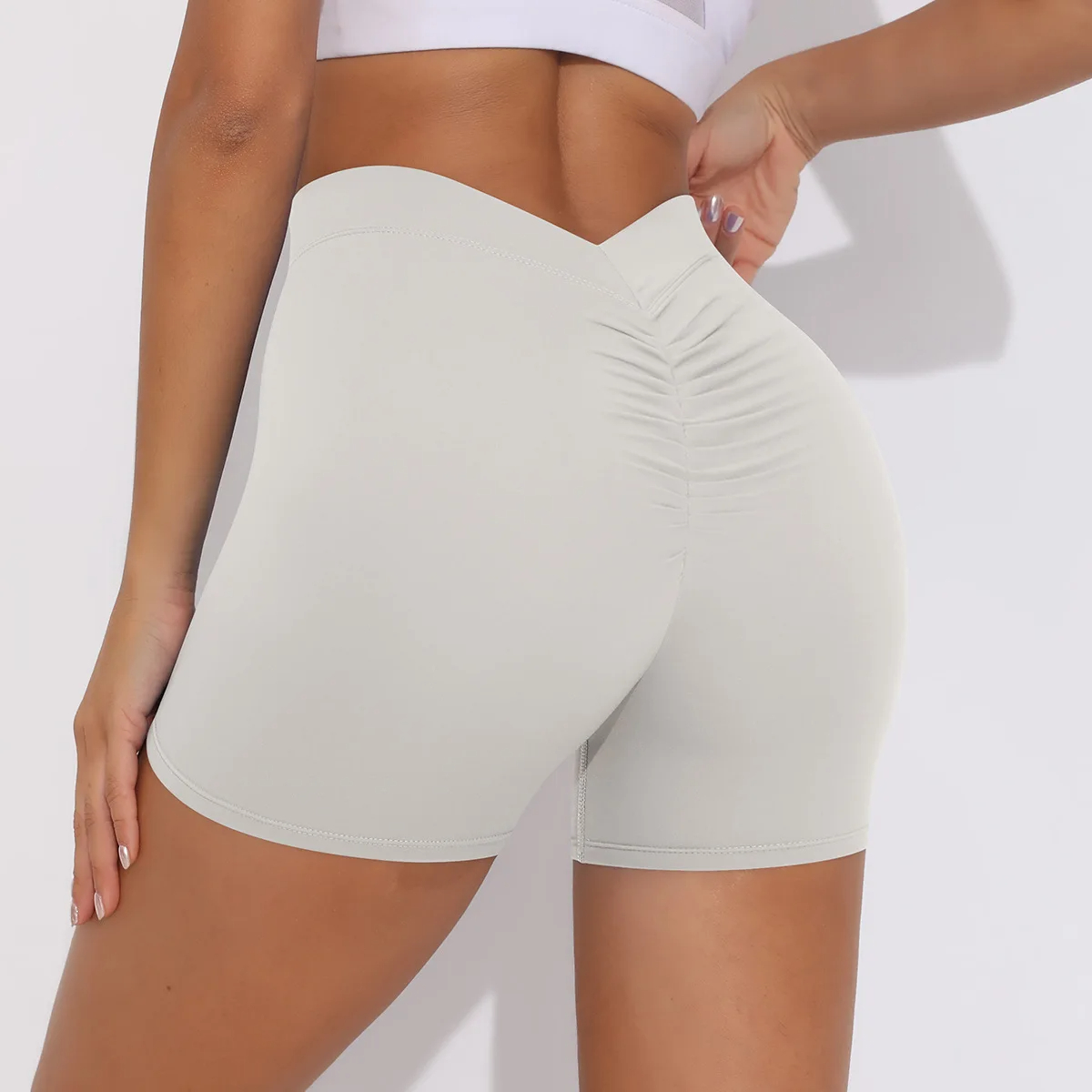 V-Waist Yoga Shorts — product view