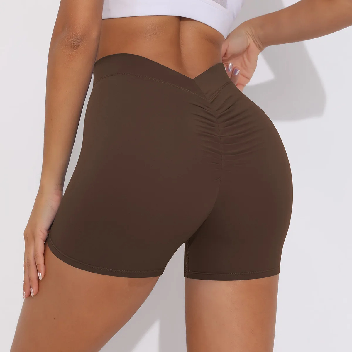 V-Waist Yoga Shorts — product view