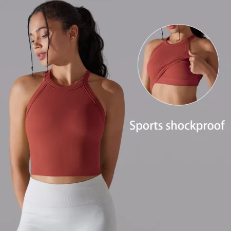 Padded Cropped Workout Tank — product view