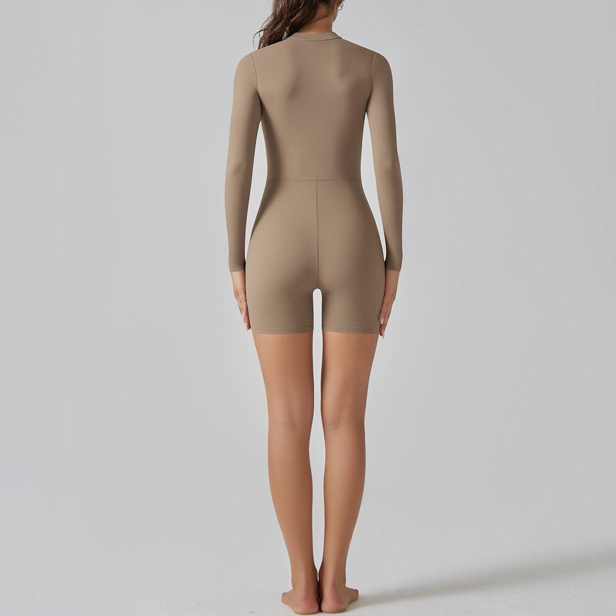 Zip-Neck Short Yoga Jumpsuit — product detail
