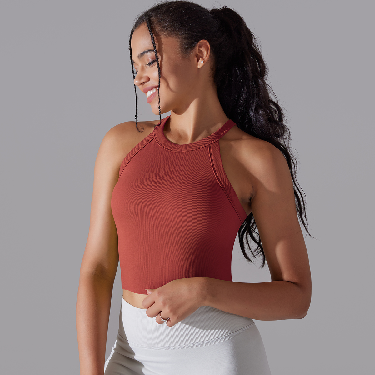 Padded Cropped Workout Tank — product detail