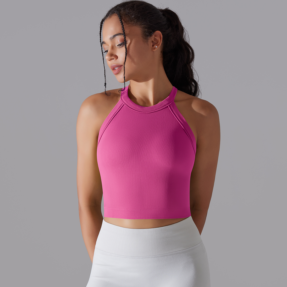 Padded Cropped Workout Tank — product detail