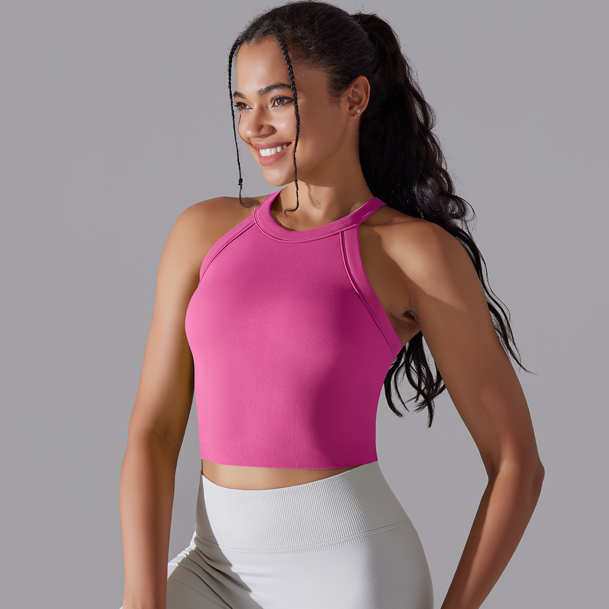 Padded Cropped Workout Tank — product detail