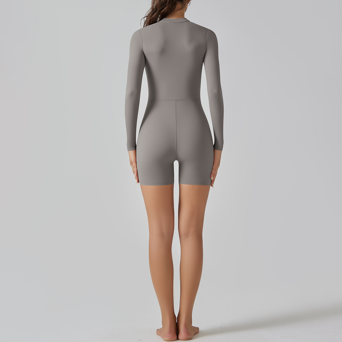 Zip-Neck Short Yoga Jumpsuit — product detail