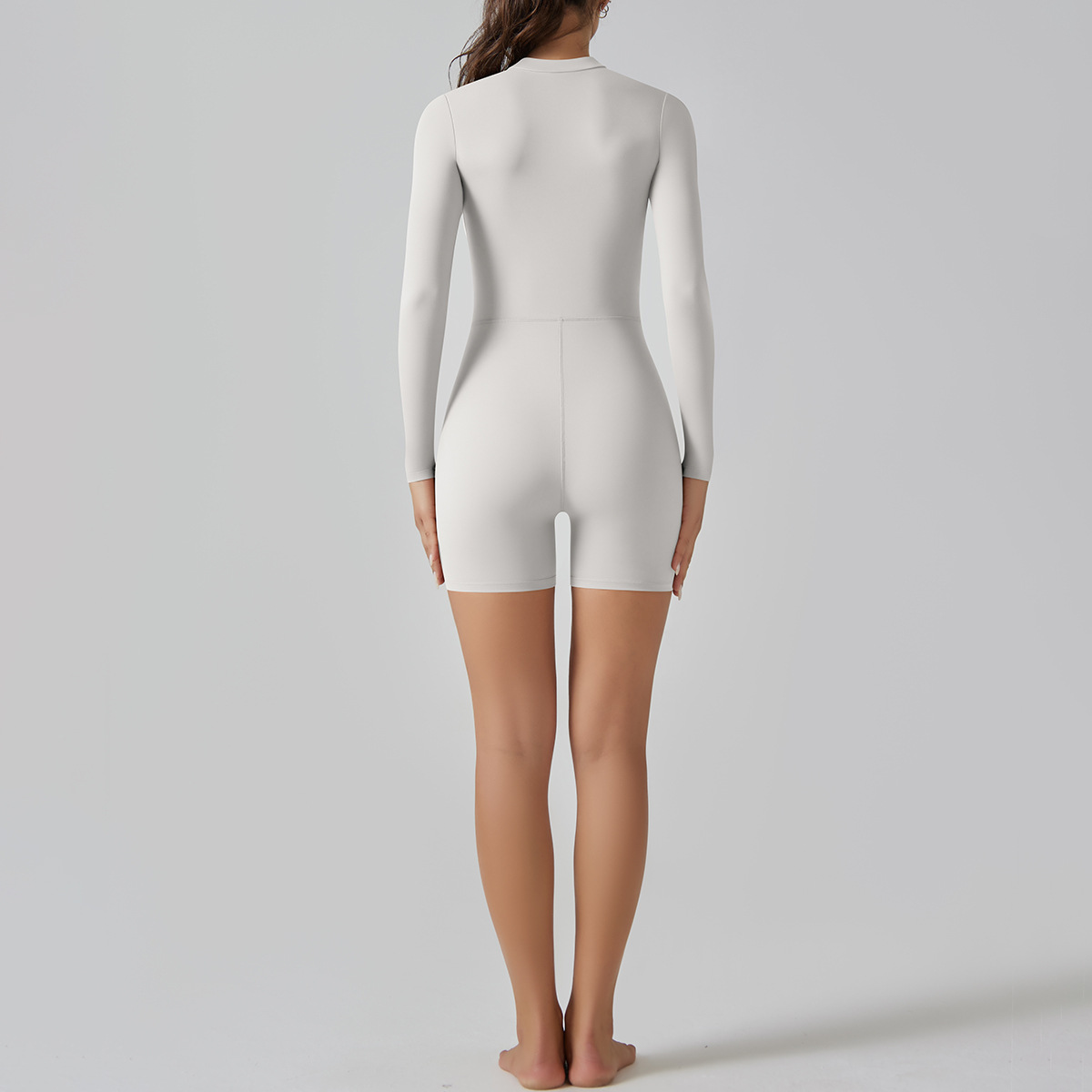 Zip-Neck Short Yoga Jumpsuit — product detail