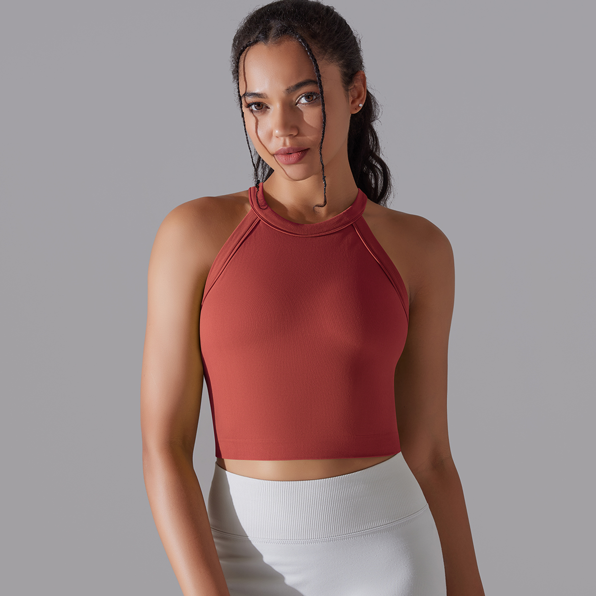Padded Cropped Workout Tank — product detail