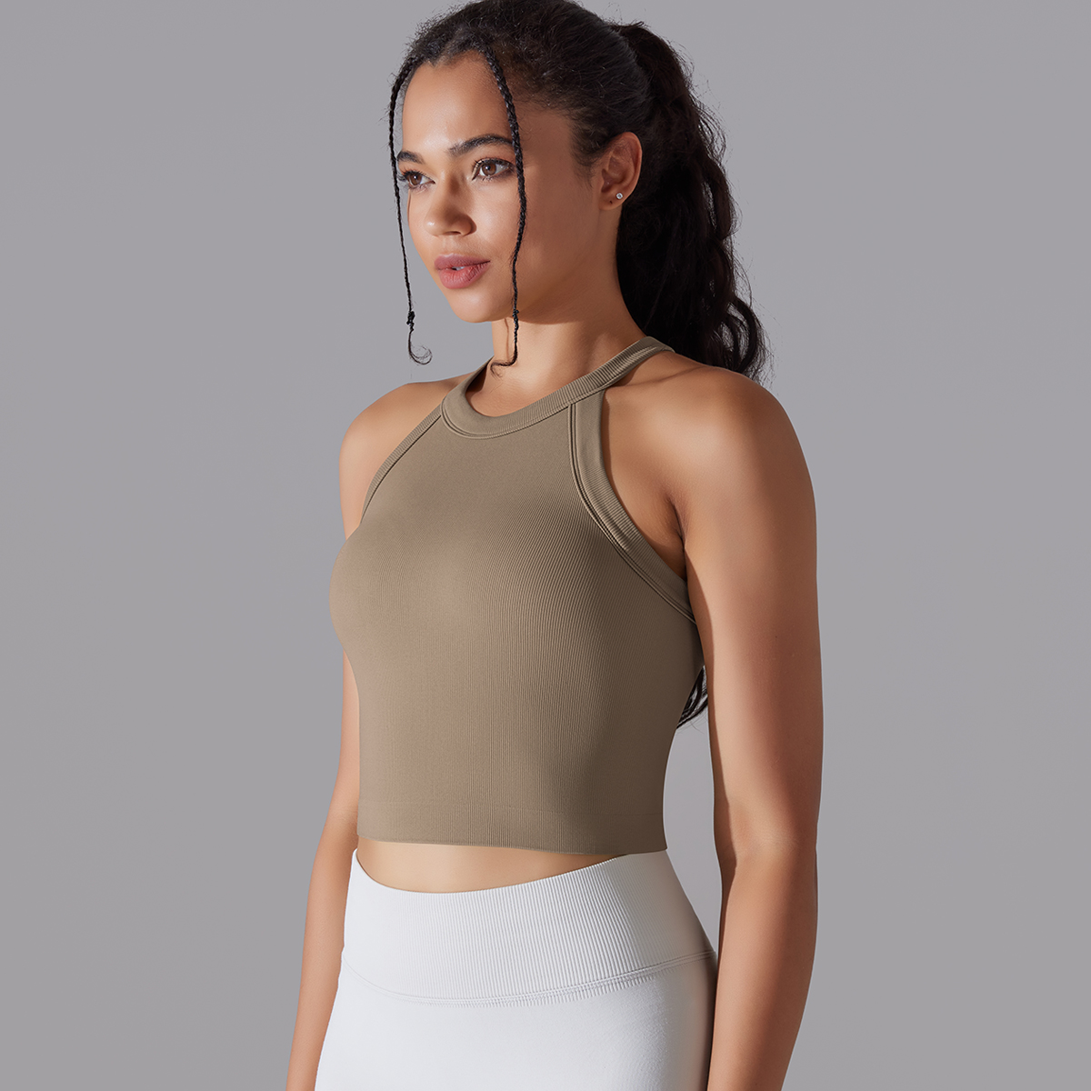 Padded Cropped Workout Tank — product detail