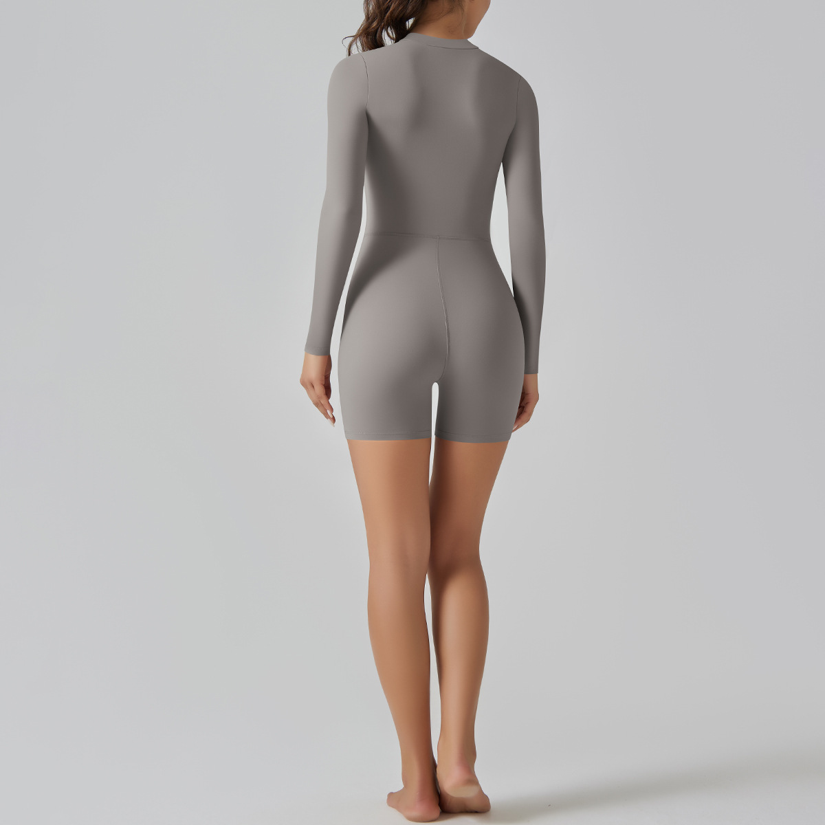 Zip-Neck Short Yoga Jumpsuit — product detail