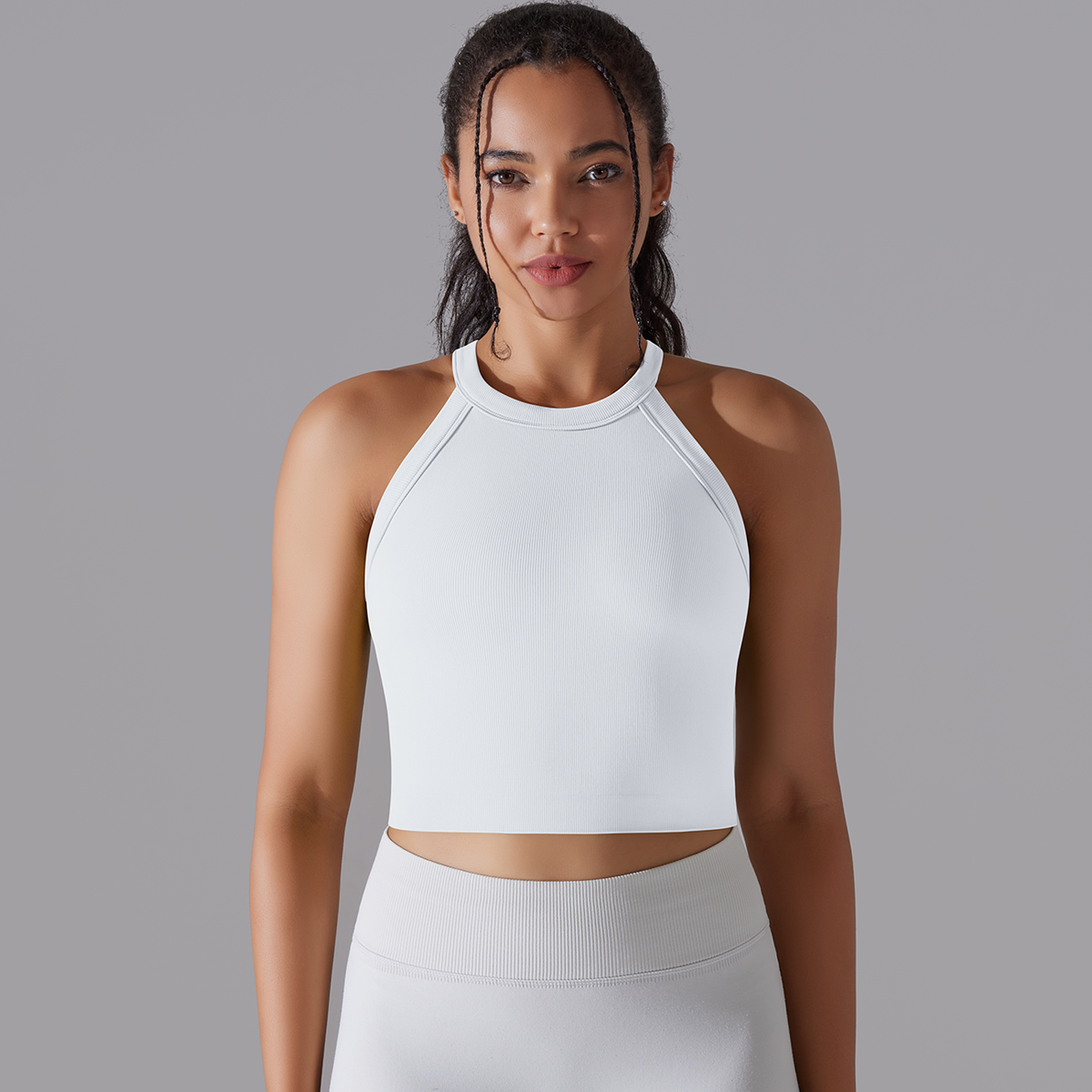 Padded Cropped Workout Tank — product detail