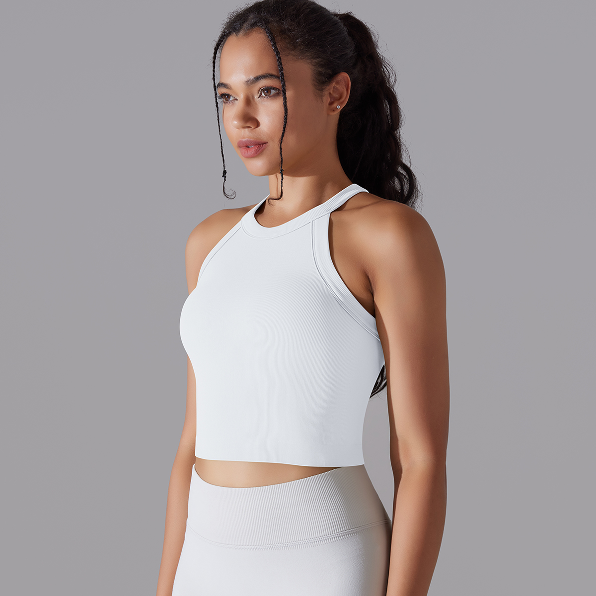 Padded Cropped Workout Tank — product detail
