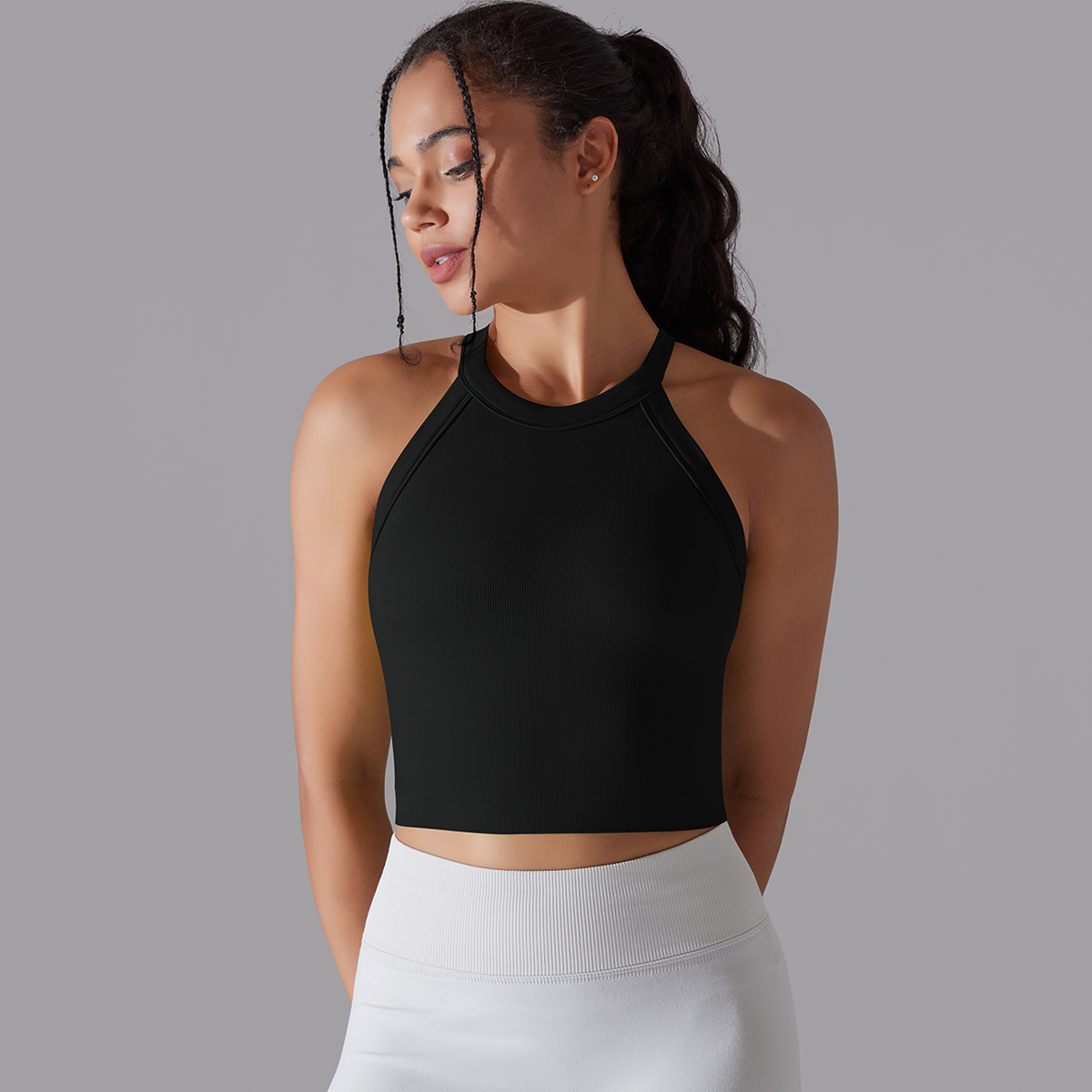 Padded Cropped Workout Tank — product detail