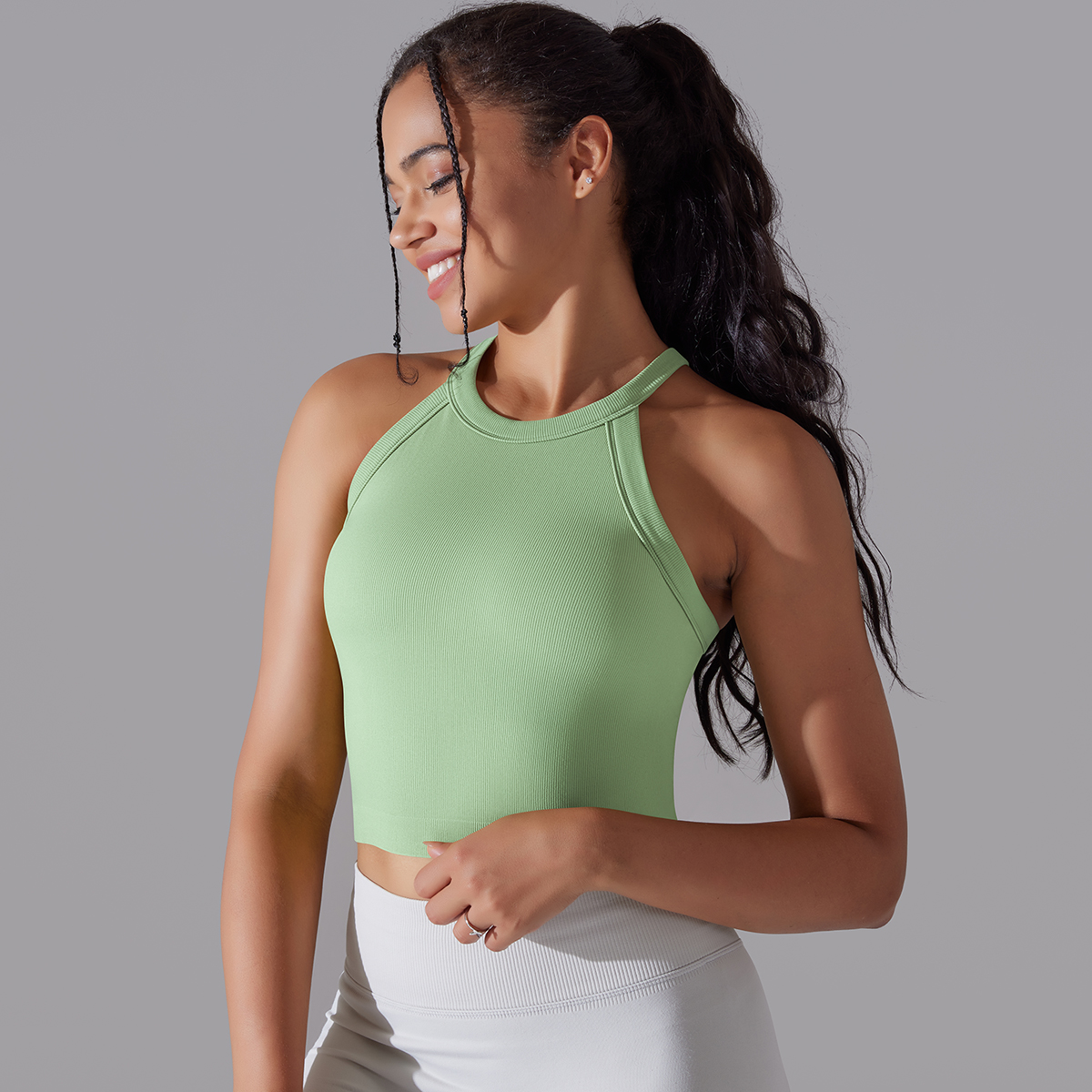 Padded Cropped Workout Tank — product detail