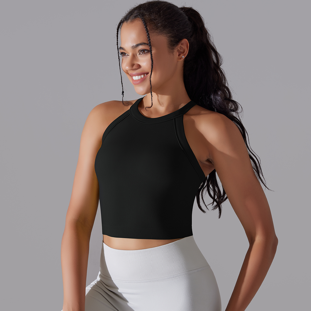 Padded Cropped Workout Tank — product detail