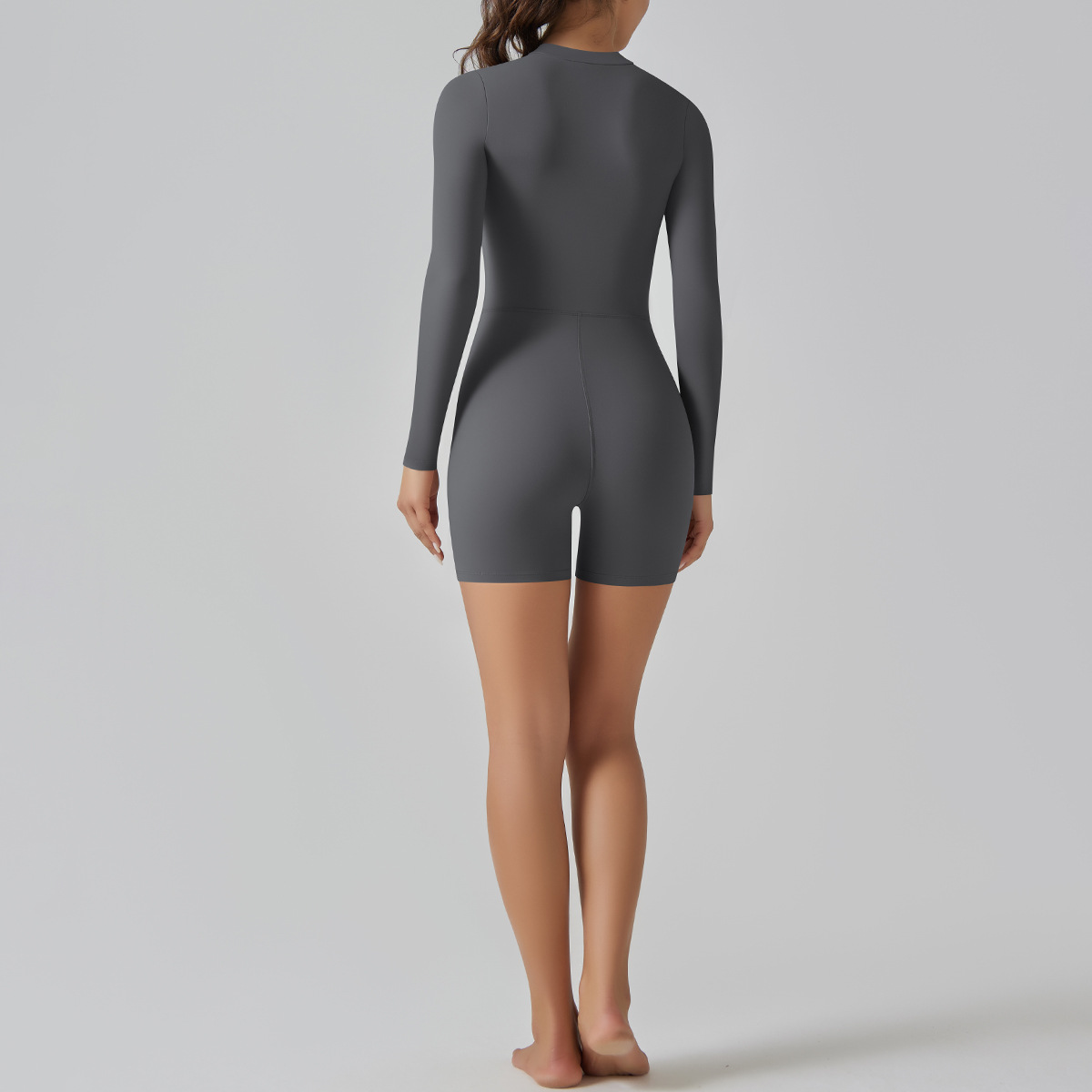 Zip-Neck Short Yoga Jumpsuit — product detail