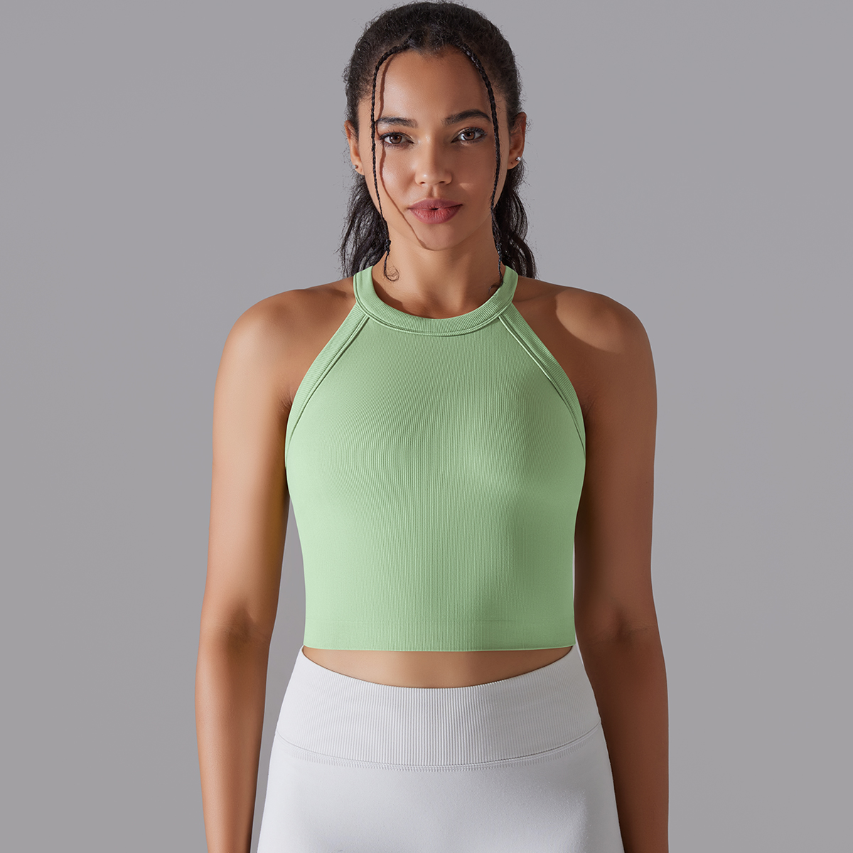 Padded Cropped Workout Tank — product detail
