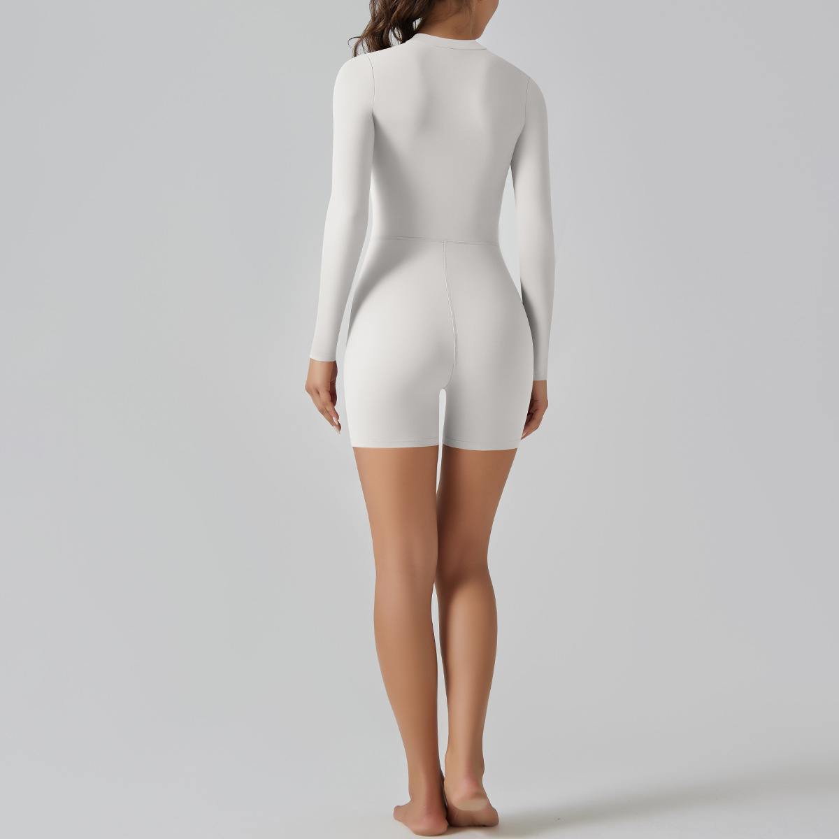 Zip-Neck Short Yoga Jumpsuit — product detail
